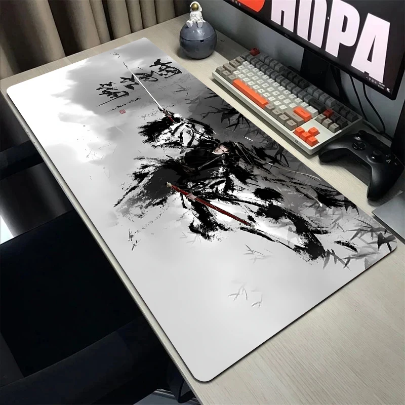 

Chinese Style Knight Mouse Pad Ink Painting Rug Laptop Accessories Mousepad Anime Xxl Mouse Mat Nootbook Gamer PC Table Cushion
