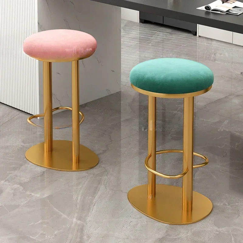 

Floor Chair Waiting Metal Chairs Banks Home Bar High Stool Kitchen Stools Luxury Vintage Professional Makeup Cafe Furniture