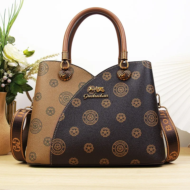 

Retro classic old flower ladies tote bag 2025 new style bag female commuting large capacity fashion handbag mom bag crossbody