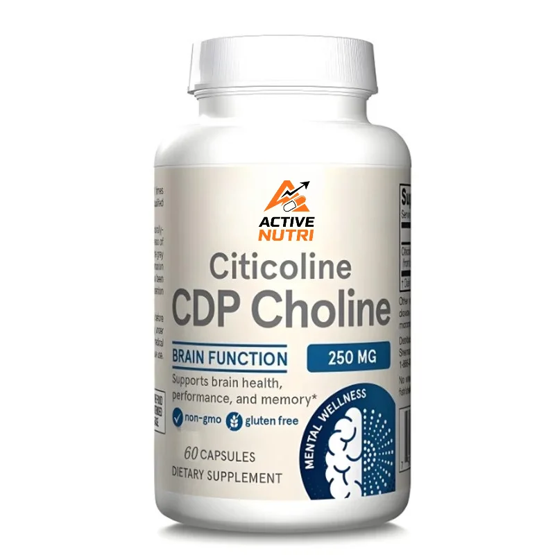 CDP Choline Capsules, 250mg Dietary Supplements for Memory and Brain Health, 60 Vegetarian Capsules Non GMO, Gluten Free