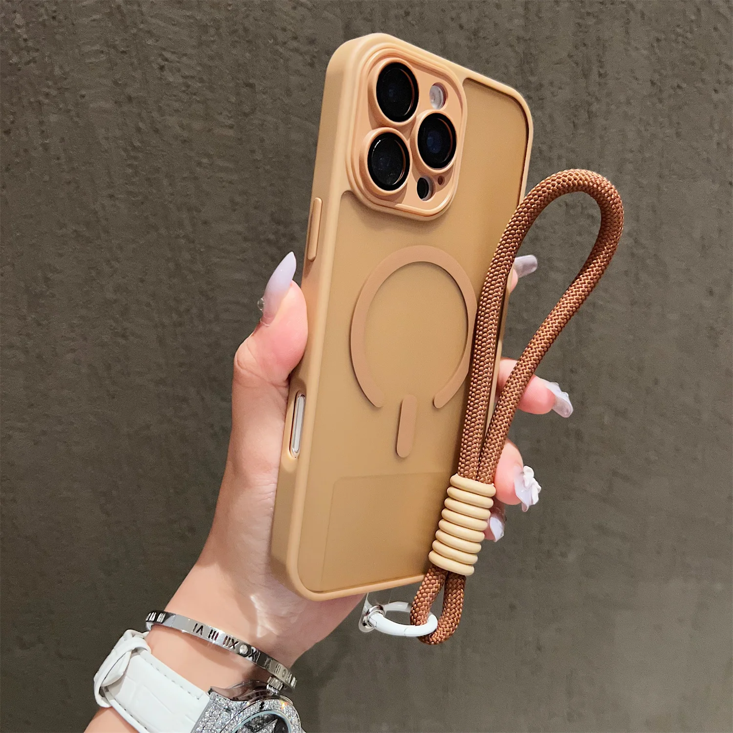 Lanyard-Handgelenkschlaufe, magnetische Hülle für iPhone 17, 16, 14, 13, Mini 15, 12, 11 Pro Max Plus, klare Magsafe, stoßfeste Stoßstange, matte Abdeckung