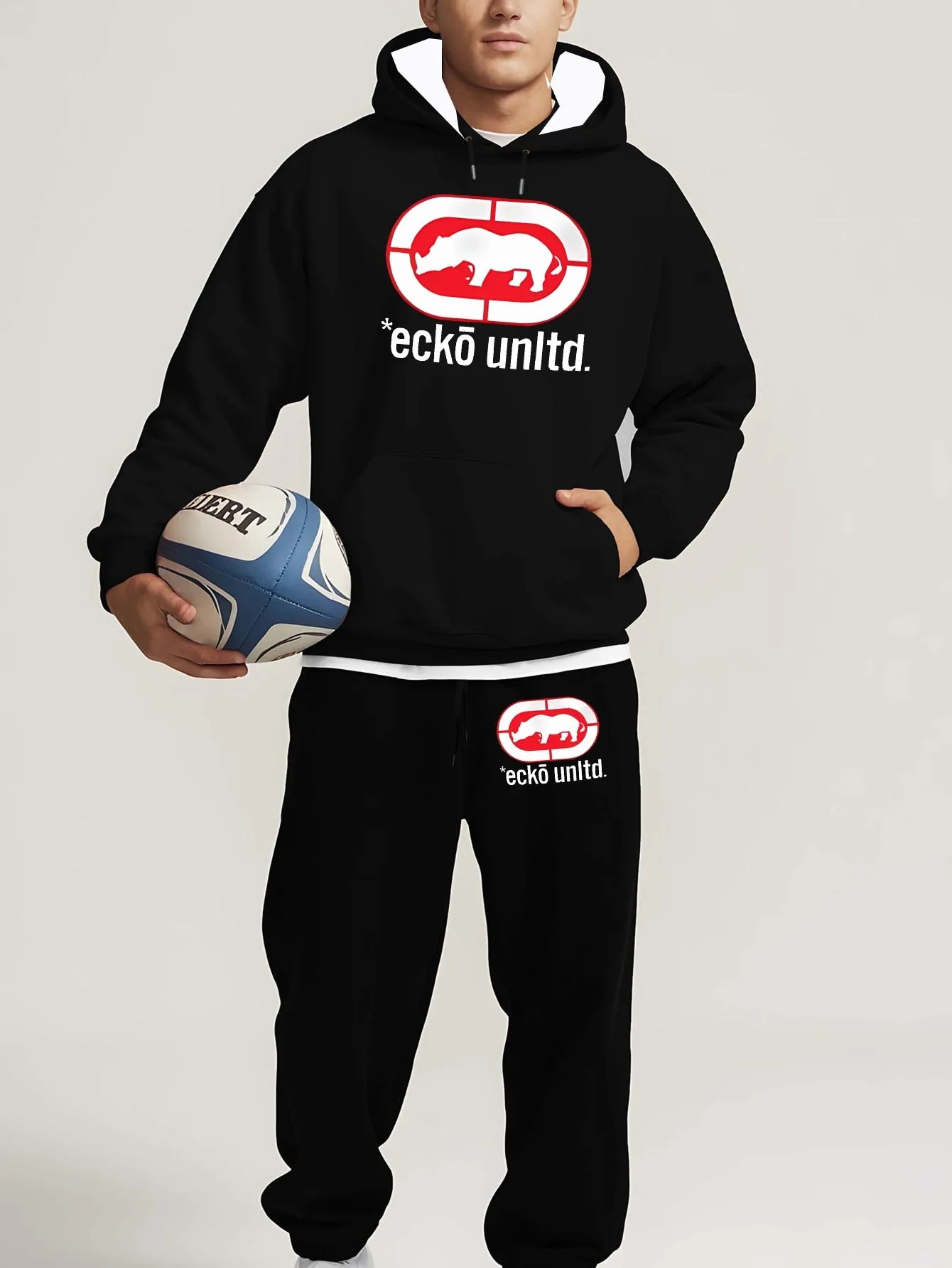 2025/26 الخريف الشتاء Sweatsuit هوديي قطعتين مجموعة الشارع الحضري موضة ملابس رياضية غير رسمية مجموعات ملابس للرجال