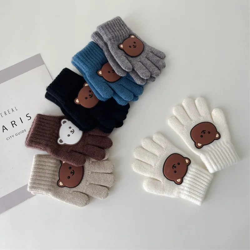 

Autumn Winter Kids Glove Fashion Cartoon Bear Glove for Children Toddler Boyr Girl Outdoor Playing Warm Glove Winter Accessories