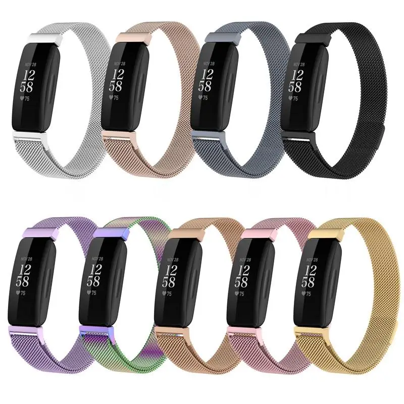 Stainless Steel Magnetic Loop Strap for Fitbit Inspire 2 3/ace 3 Band Replacement Bracelet For Fitbit Ace 3 Smart Correa