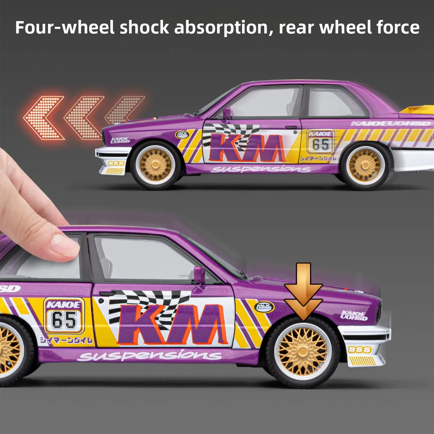 1:24 M3 Painting Car Sports car Diecast Metal Alloy Model car Sound Light Pull Back Collection Kids Toy Gifts