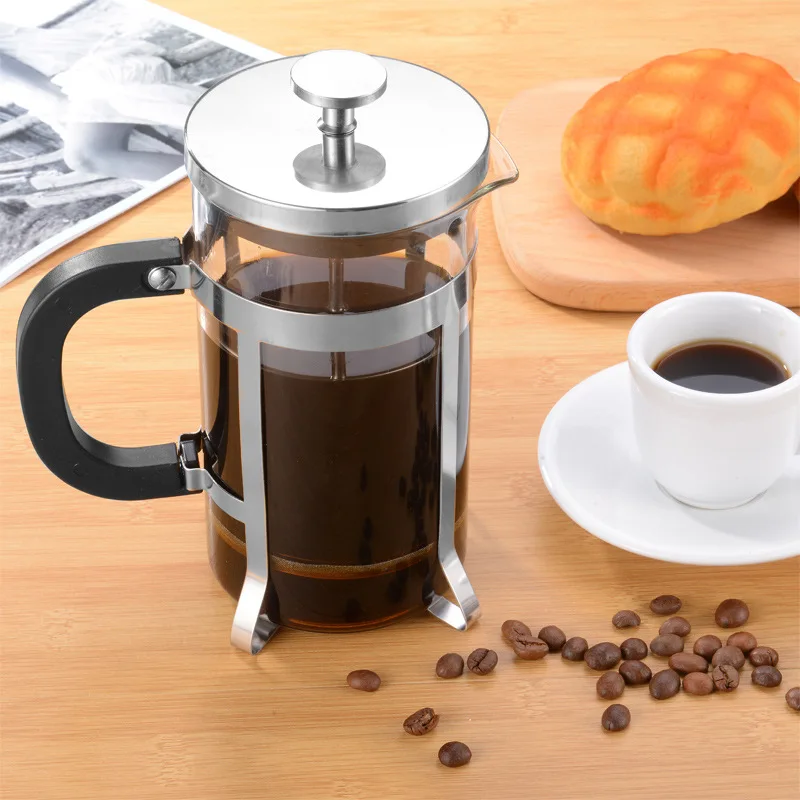 

1Pcs French Press Pot With Filter Multifunctional Hand Punch Coffee Pot Heat Resistant Borosilicate Glass Brewings Pot stainless