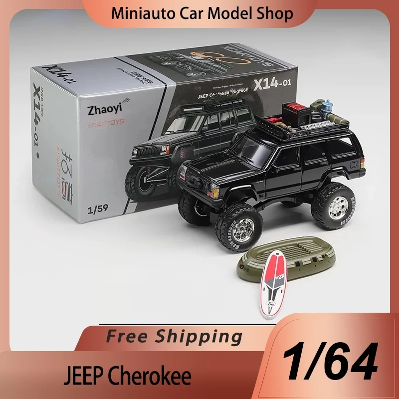 

Xcartoys Diecast Model Car Toy Miniature Jeep Cherokee Bigfoot Offroad 1:64 Scale Shock Absorption Rack Decoration Collection