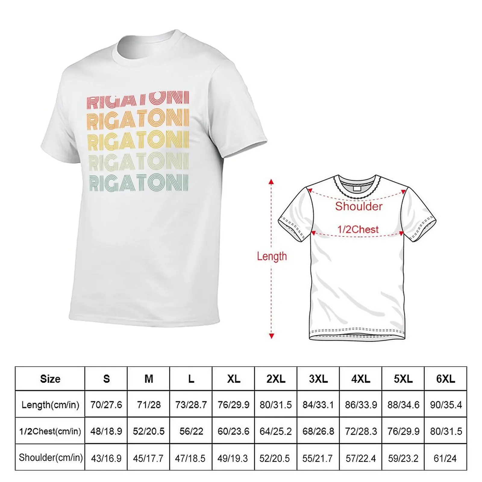 Rigatoni Retro Style T-Shirt t shirt man cotton cotton t shirts high quality T-Shirt