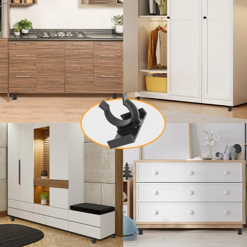 12PCS Cabinet Foot Plinth Clips Kitchen Leg Plinth Clamps Furniture Baseboard Buckles Board Clamp Skirting Bracket Catches