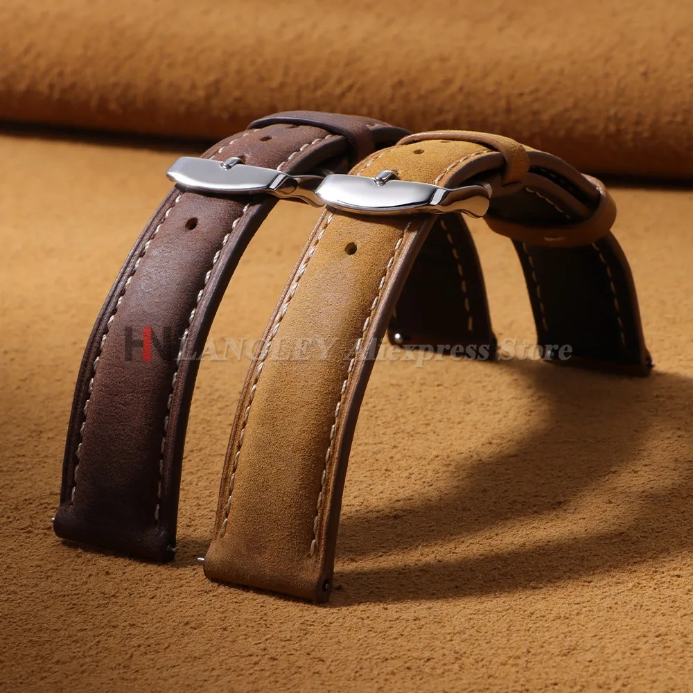 Rindsleder-Uhrenarmband 14mm 16mm 18mm 20mm 22mm 24mm Vintage Dunkelbraun Schnellverschluss-Uhrenband für Samsung Galaxy Watch 8/7/6/5/4 – Detail 15