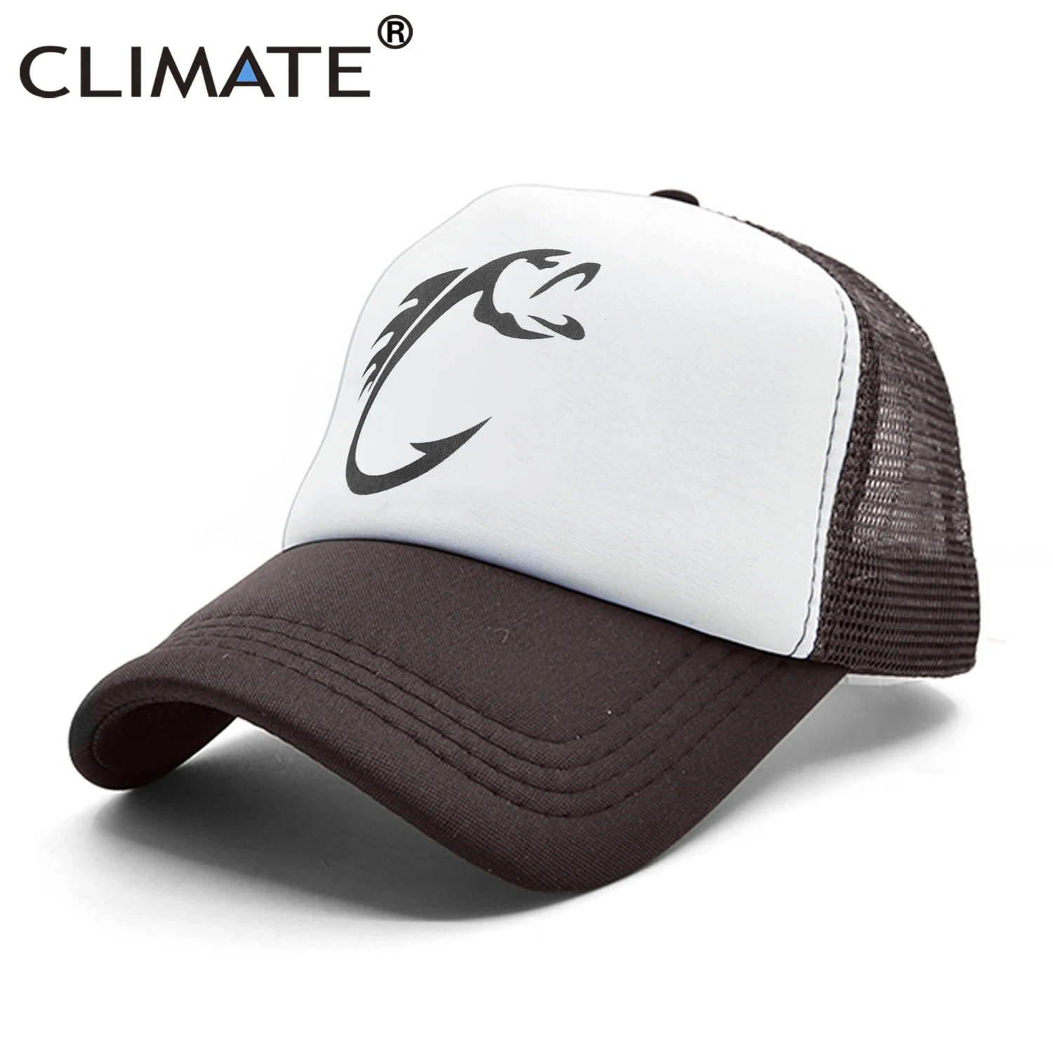 CLIMATE Fish Fishing Trucker Cap Fish Hunt Cap for Fisher Hook Hat Baseball Cap Pike Fish Cool Summer Mesh Caps Men Fisher