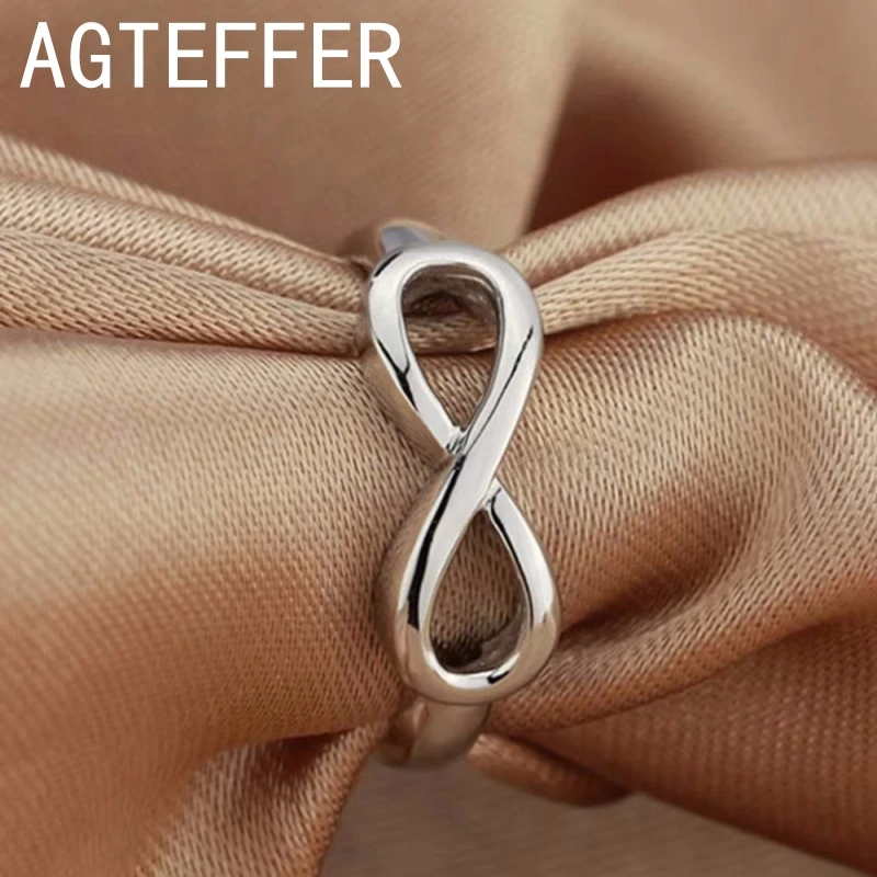 

925 Sterling Silver Infinity Ring Eternity Ring Charms Best Friend Gift Endless Love Symbol Fashion Rings For Women jewelry