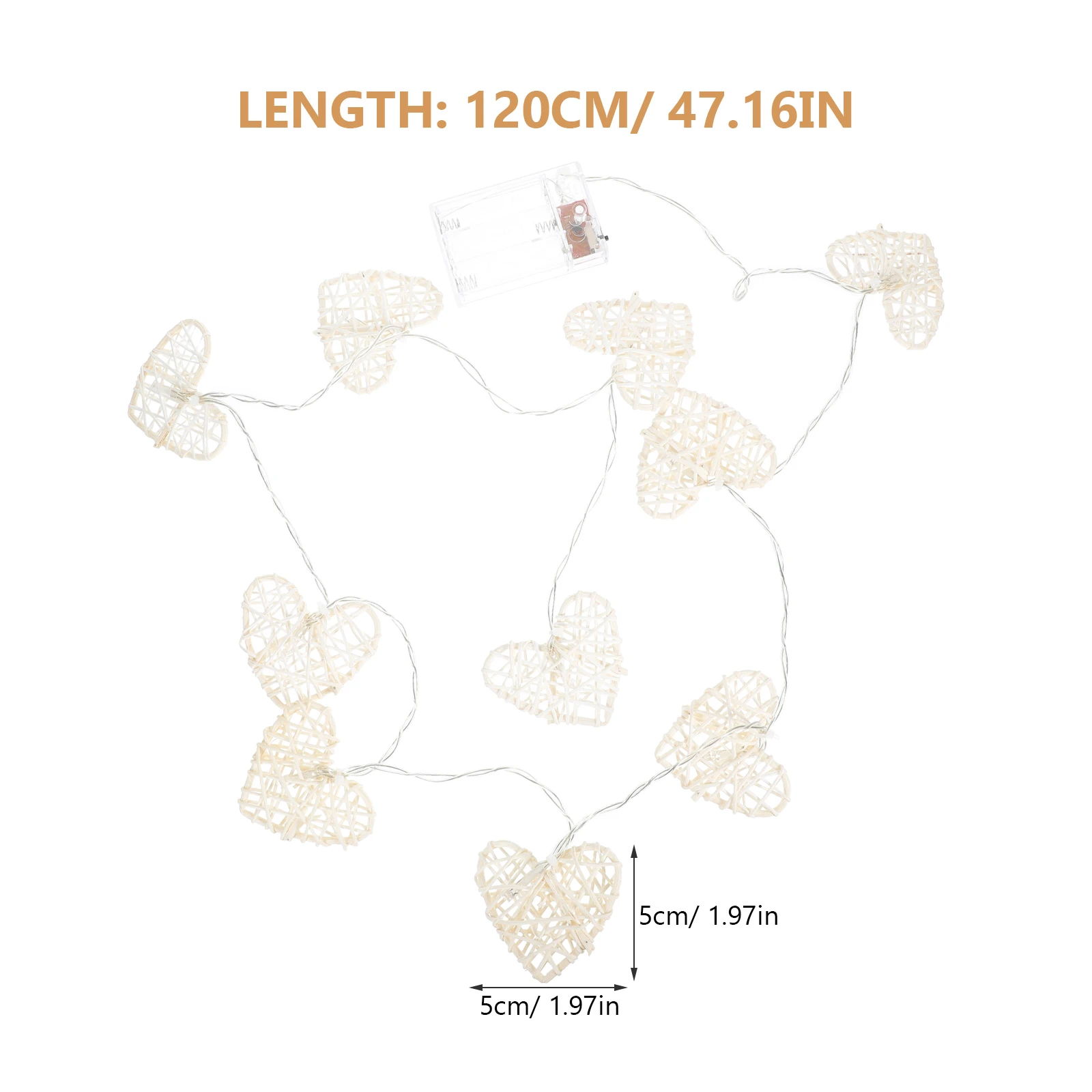 1.2 متر على شكل قلب Led سلسلة أضواء 10 مصابيح دافئة بيضاء لحفلات الزفاف ديكور في الهواء الطلق داخلي الحدث المرحلة إضاءة خلفية #3