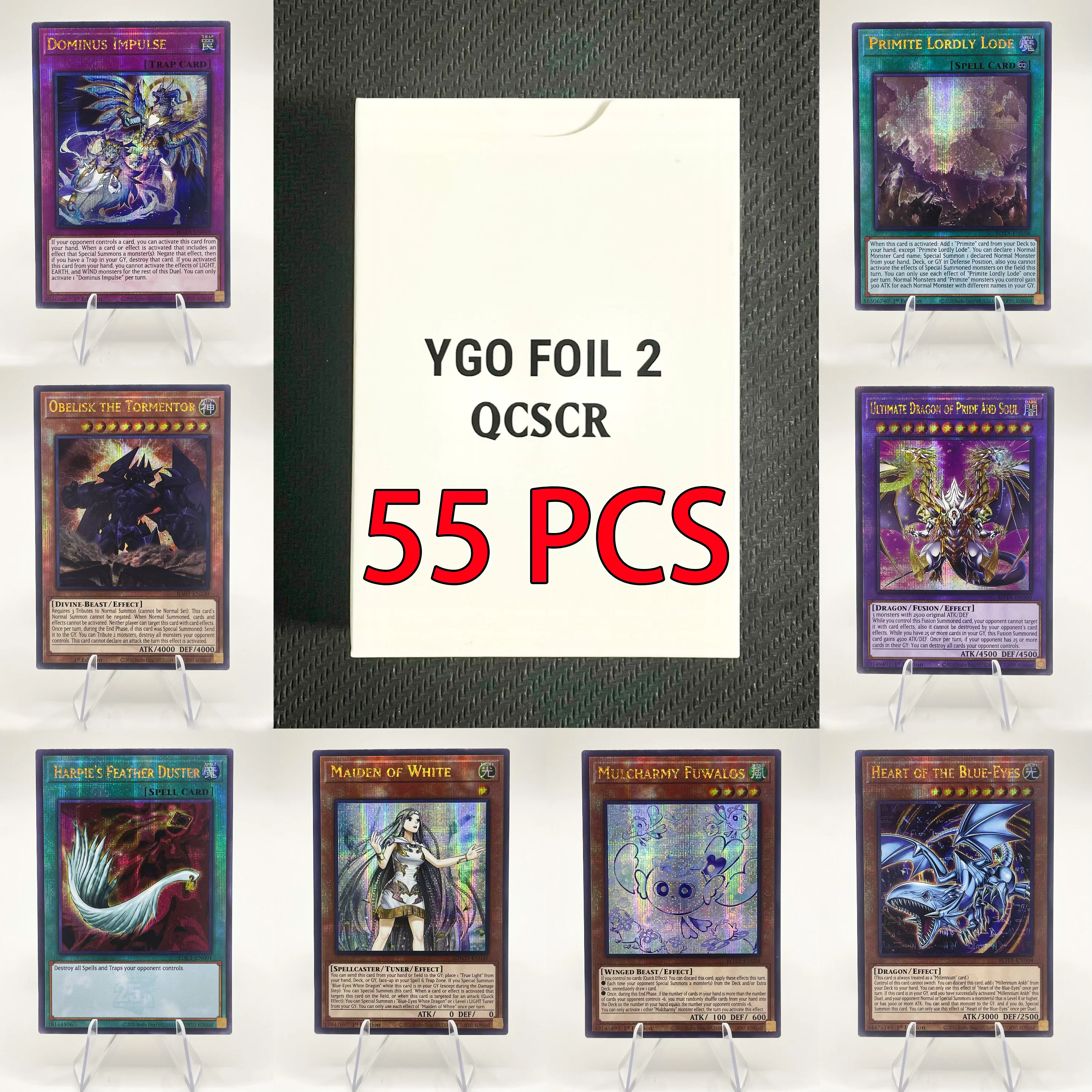 

55PCS Yu-Gi-Oh Cards Mulcharmy Fuwalos Primite Lordly Lode Quarter Century Secret Rare Classic Proxy DIY Card Kids Gift