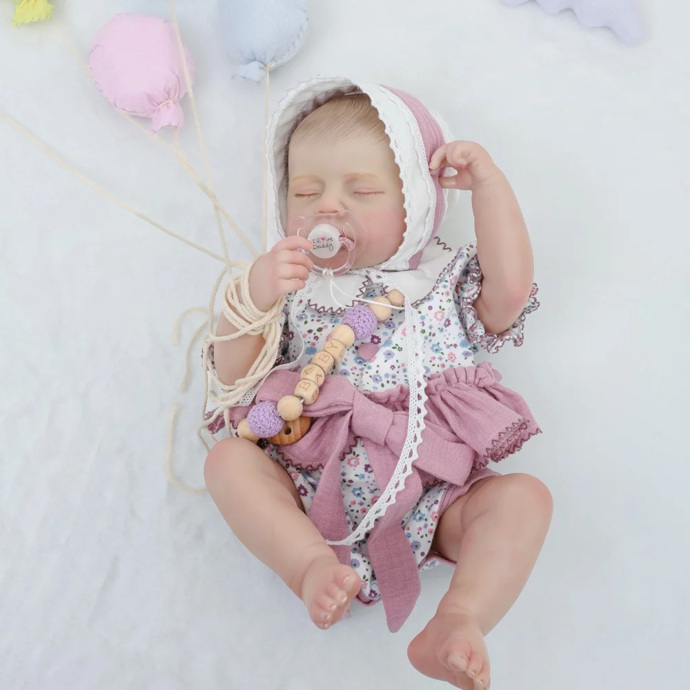 

Cloveray 20 inch Full Body Vinyl Realistic Reborn Baby Doll Cute Vinyl Doll Handmade High Quality High Color Toy Kid Xmas Gift