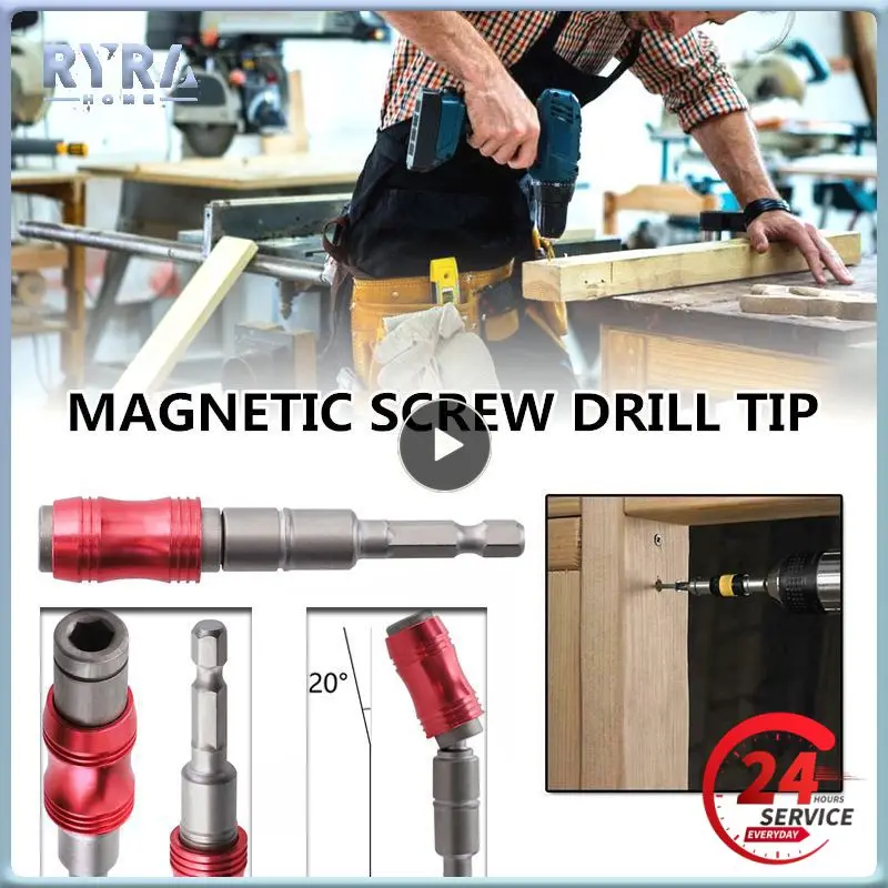 

20° Bendable 1/4in Magnetic Screw Drill Tip Drill Screw Tool Quick Change Locking Bit Holder Drive Guide Drill Bit Extensions