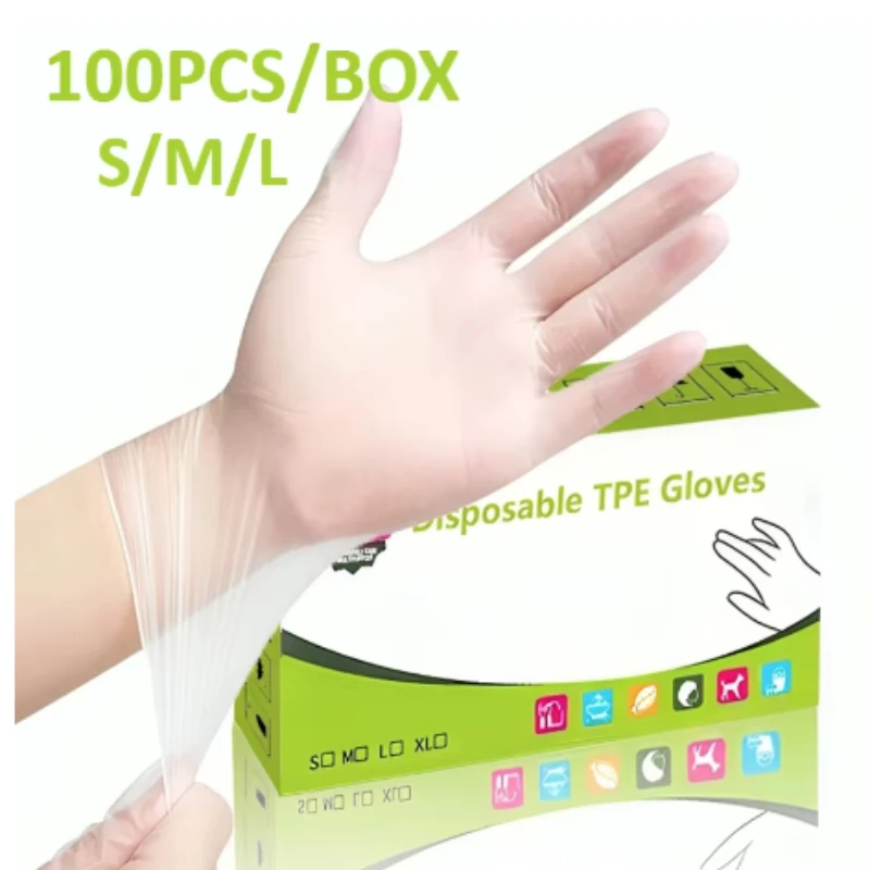 Clear Disposable Gloves Transparent Plastic Gloves Latex Free Food Prep Safe Gloves for Cooking Cleaning BBQ Kitchen Things