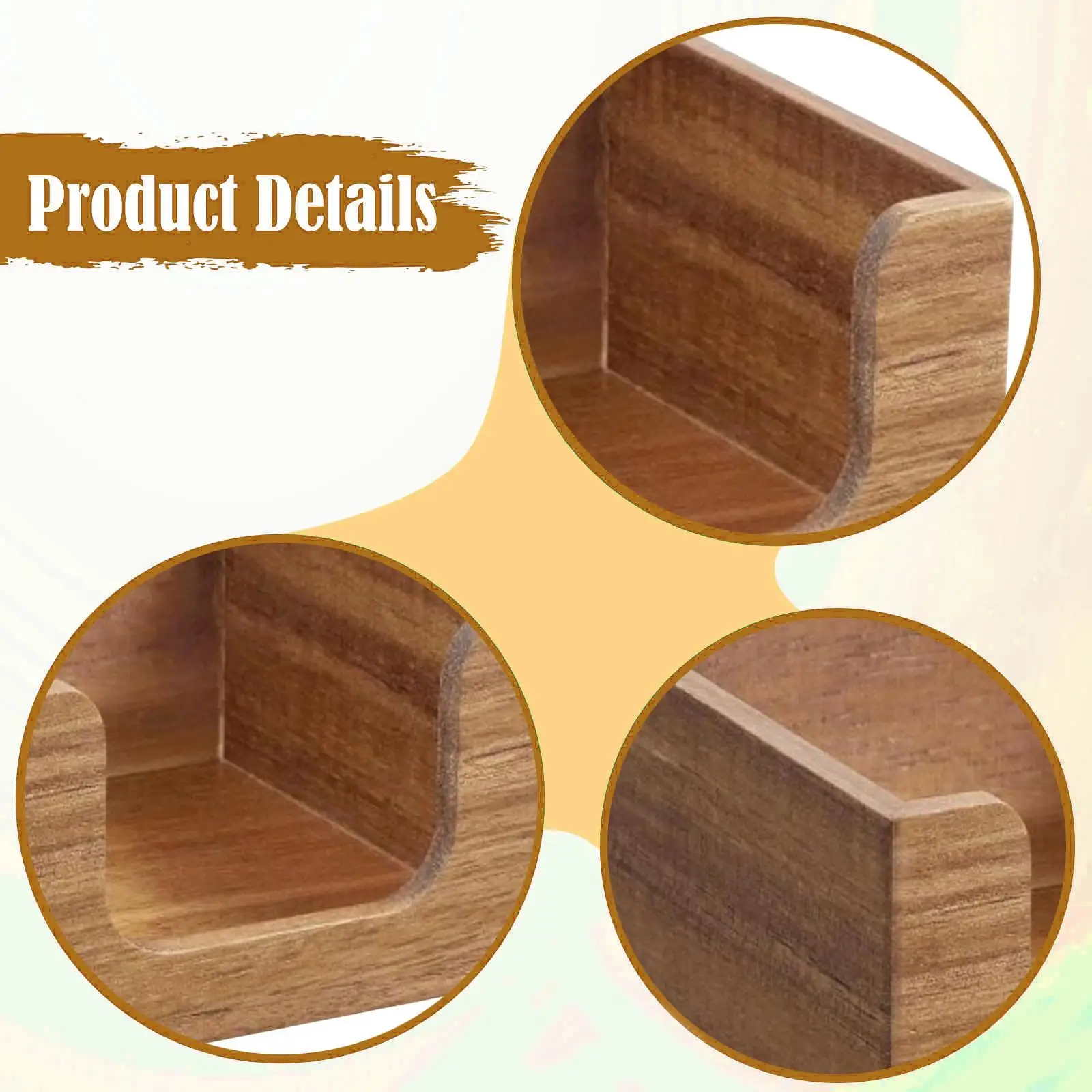 Sticky Note Holder, Self Sticky Notepad Holder, Business Card Box, Rustic Desktop Solid Wood Post It Note Dispenser