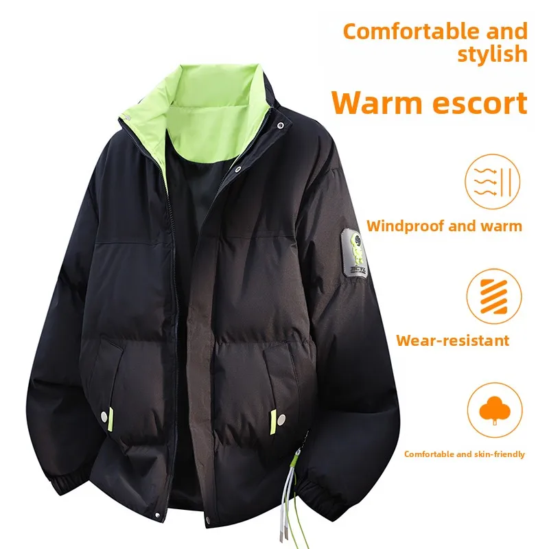 

Men's Warm and Windproof Jacket for Autumn and Winter, Casual Stand Up Collar COAT, Comfortable and Loose Versatile Chaquetas