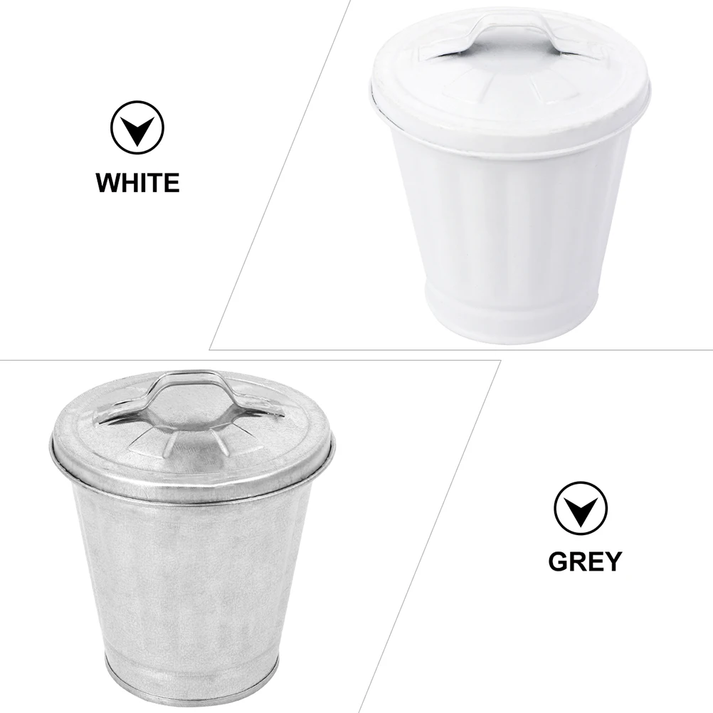 

4pcs Covered Trash Can Premium Waste Paper Basket Storage Pot For Kitchen Bathroom Office Bedroom Garbage Container