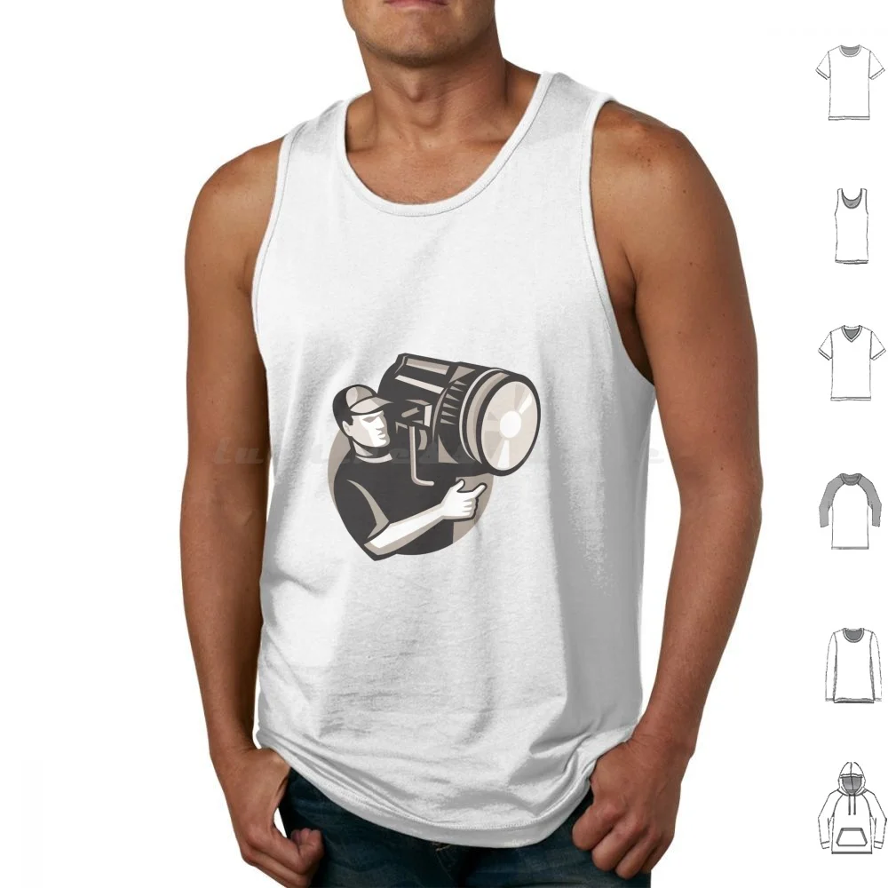 

Film Crew с прожектором Френеля Light Майки Жилет без рукавов Film Crew Worker Операционный указательный прожектор Френеля