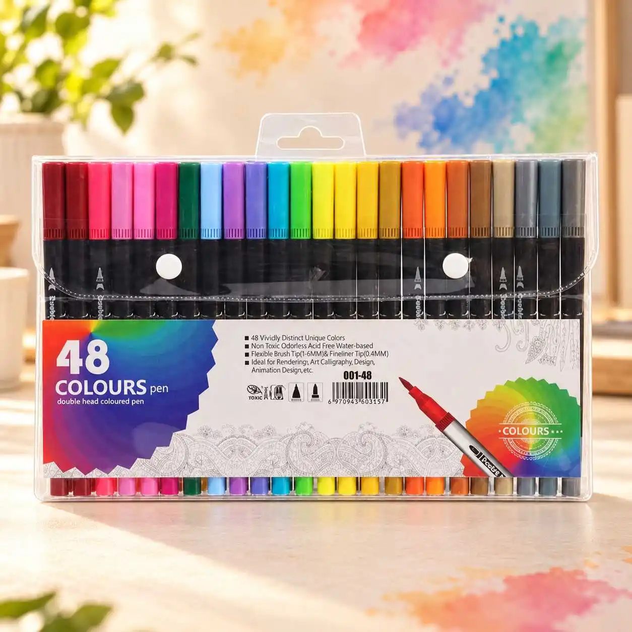 48pcs Dual Tip Art Marker Pens for Drawing and Coloring