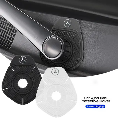 2pc 자동차 앞 유리 와이퍼 암 구멍 보호 커버 보호 패드 메르세데스 벤츠 W203 W204 W205 AMG W213 용 실리콘 먼지 커버