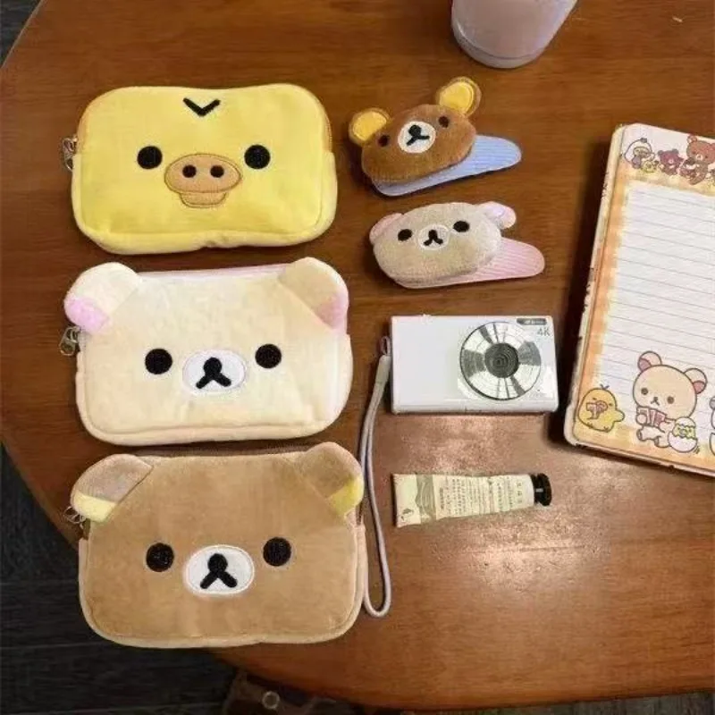 Kawaii Rilakkumas Coin Purse Wallet Creative Peripheral Korilakkuma Ccd Storage Card Bag Couple Birthday Small Storage Bag Gifts
