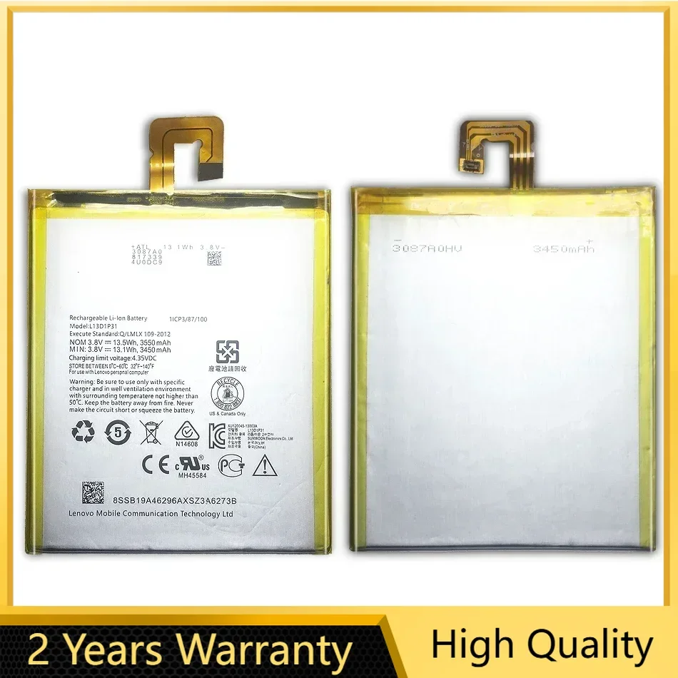 Tablet Battery L13D1P31 3550mAh For Lenovo Pad A3500 S5000 S5000-H Tab3 7 TB3 710i 710F Tab 2 A7 A7-30 A7-10F A7-20F