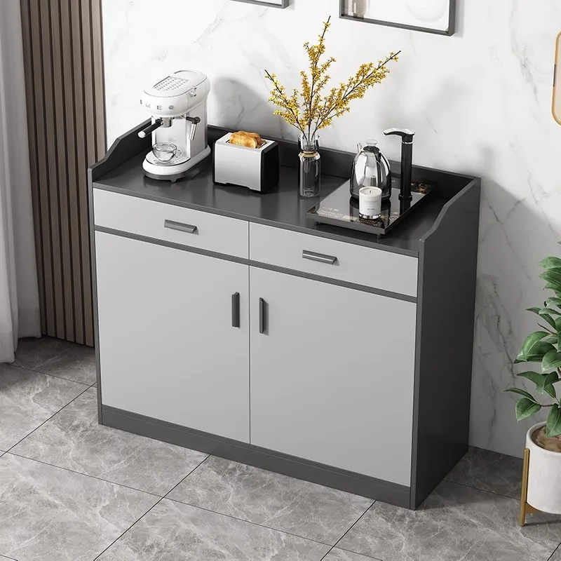 Dining side cabinet integrated against the wall Household living room Locker Simple kitchen Gray
