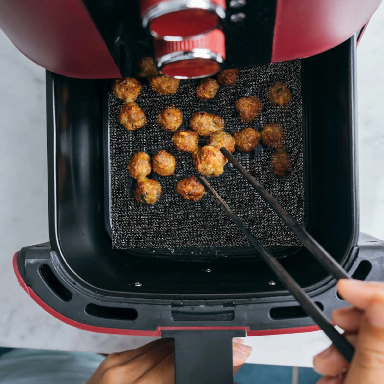 4 Peças de Protetores de Silicone Antiaderentes para Fritadeira a Ar, Reutilizáveis e Resistentes ao Calor, Acessórios para Fritadeira, Utensílio de C