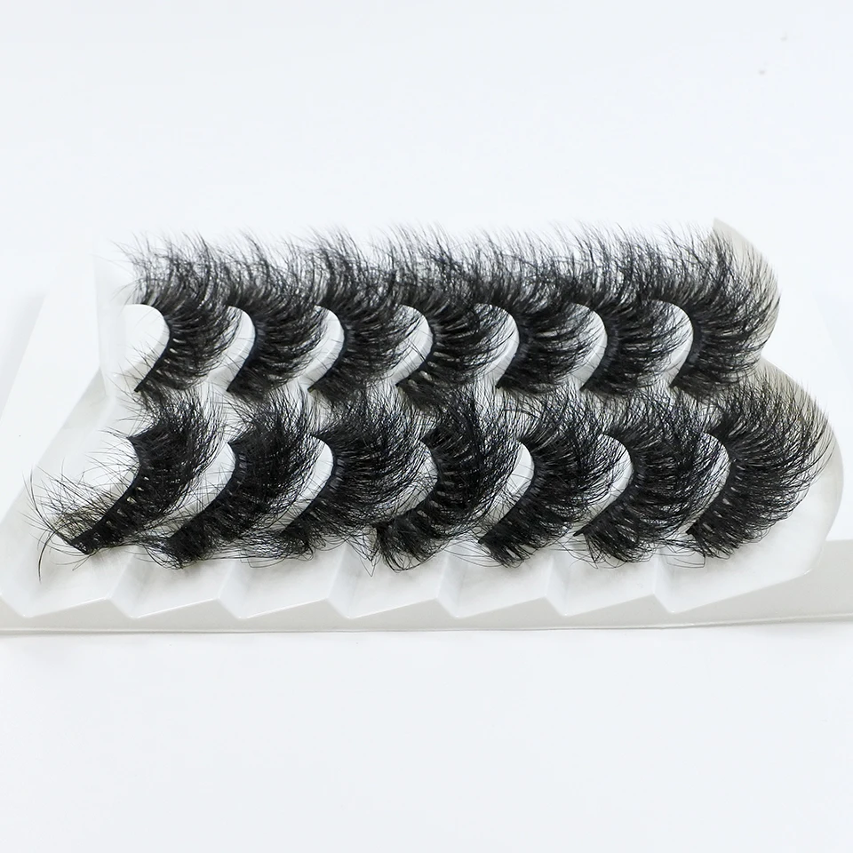 7 Pairs False Eyelashes 25mm Fluffy Lashes Faux Mink Fake Eyelashes Dramatic Volume Eye Lashes