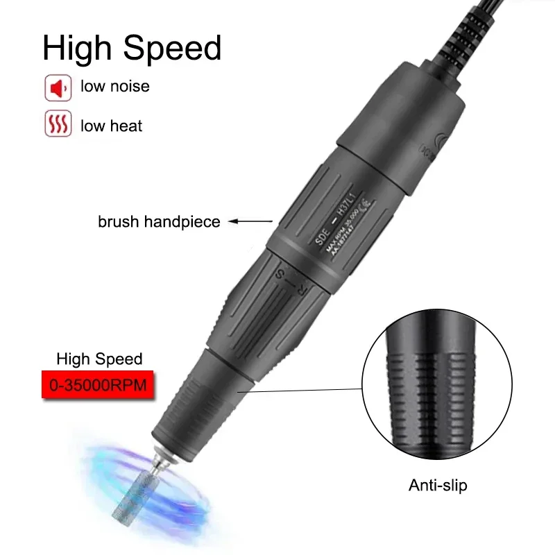 Nail Drill Pen H37L1 35000 rpm For Strong 210 control box Electric Manicure machine Manicure Sculpting handpiece Nail Tool