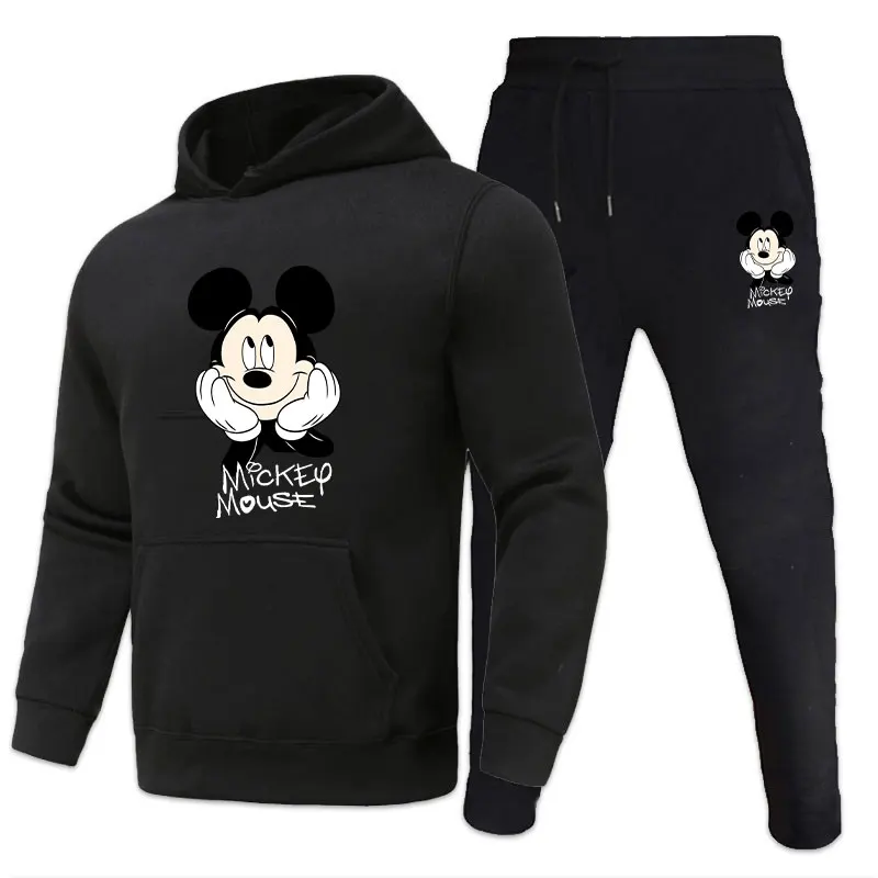

2025 New Disney Mickey Women's Set Outdoor European and American Hot Selling Brand Autumn and Winter Printed Men's Hoodie Set