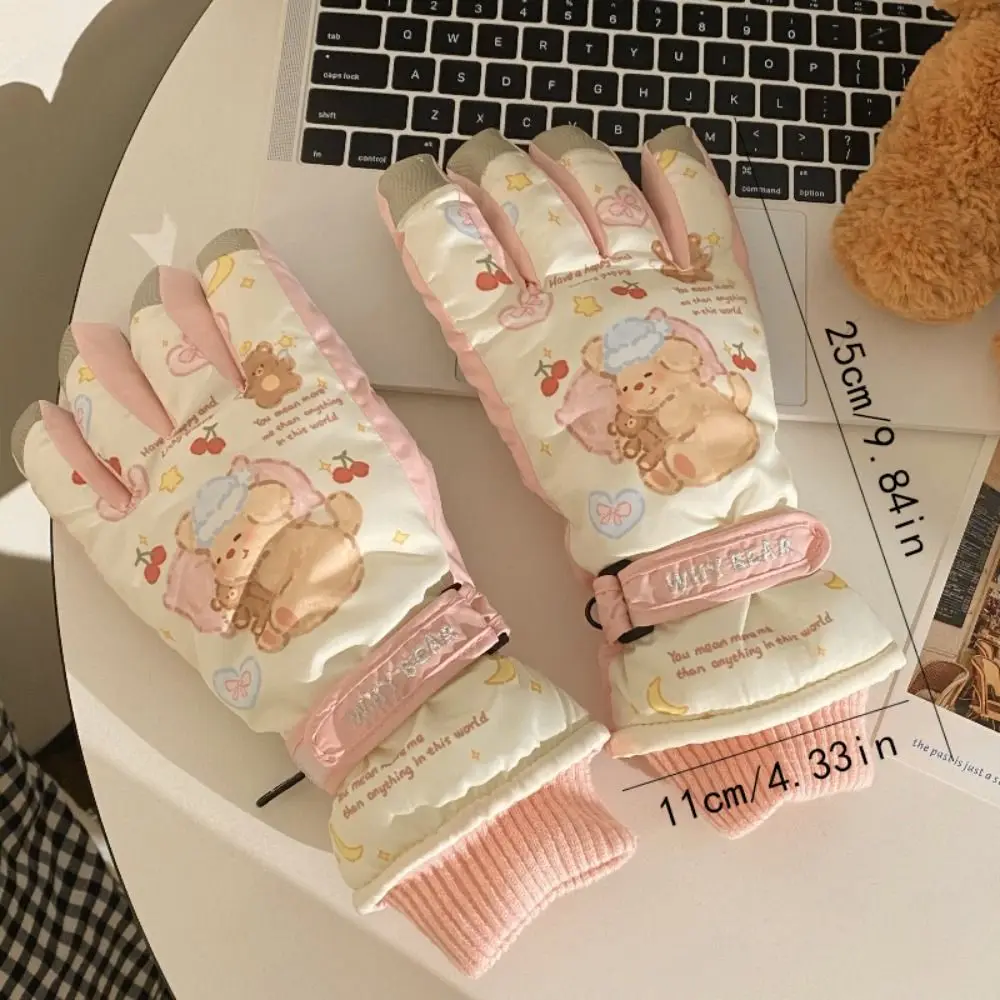 Soft Cute Cartoon Puppy Gloves Dog Warm Ski Gloves Thicken Windproof Winter Gloves Riding