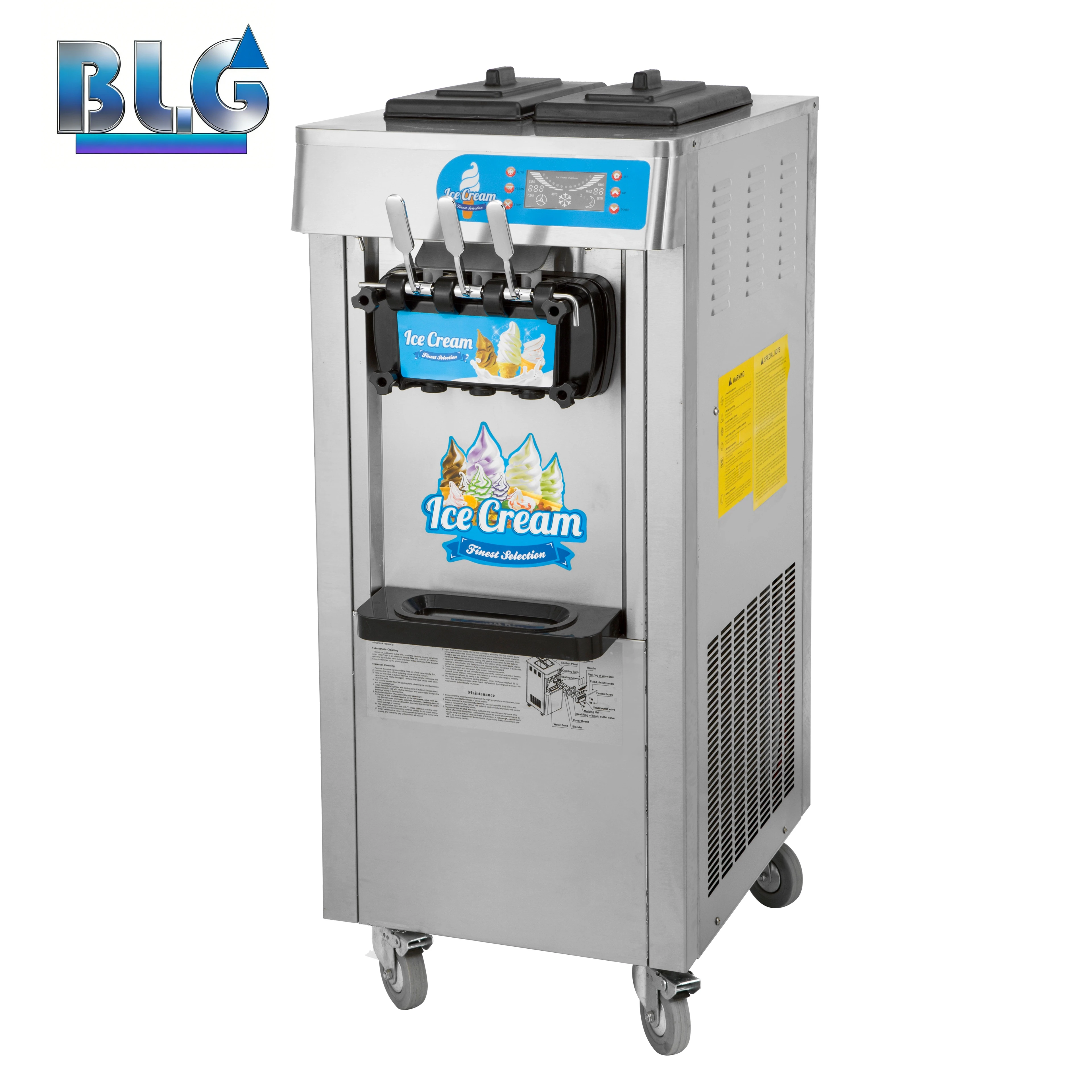 BLG Professional 220v Commercial Soft Cream Machine High Productivity 28L 100 PCS./H Cream Maker For Cream Shop Use
