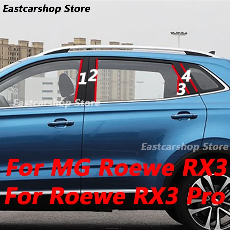 

For Mg Roewe Rx3 / Rx3 Pro 2018-2021 Car Door Window Middle Column B C Pillar Protection Strip PC Stickers Accessories