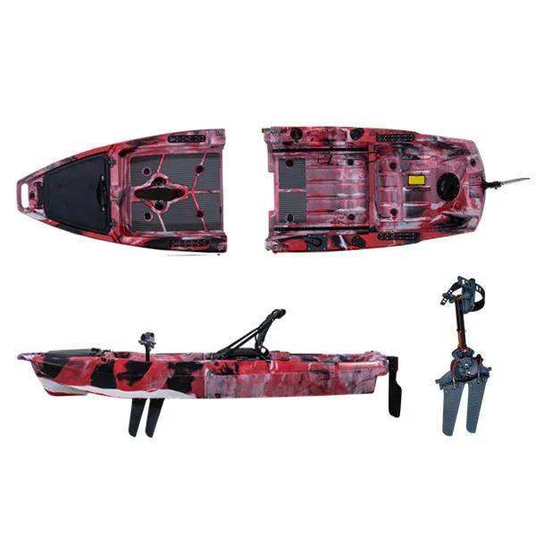 

Plastic Kayak 1 Person Gear Solo Fishing Boat 10ft Canoe Modular Kayak