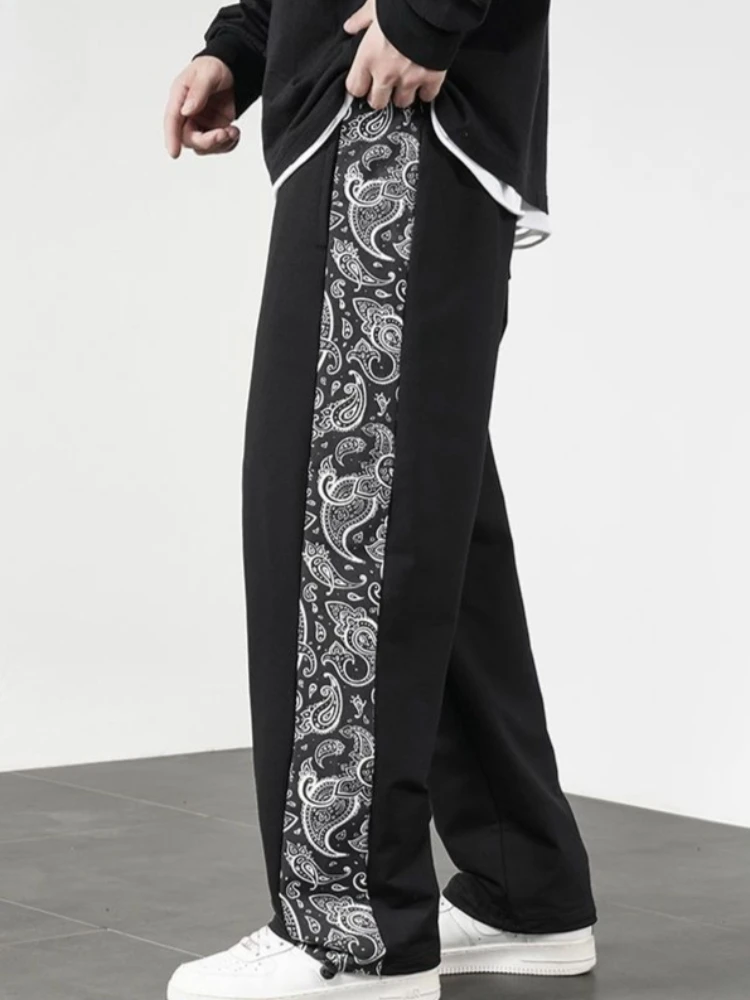 

Men’s Drawstring Lounge Pants Paisley Design Relaxed Fit Sports Trousers Suitable for Gym Yoga Outdoor Activities