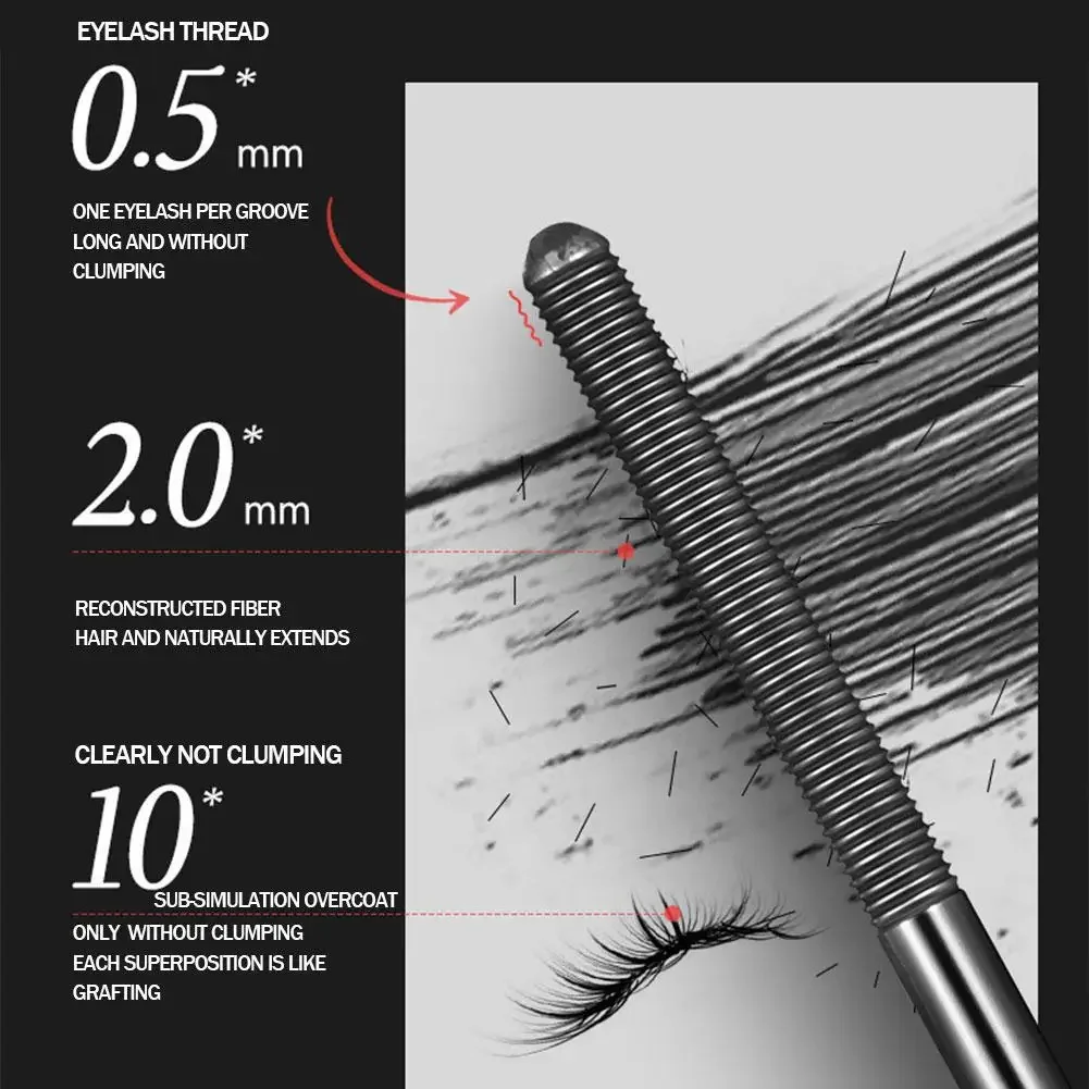 เหล็กมาสคาร่า 3D ผ้าไหมเส้นใย Non Smudging Eyelash Primer สีดําธรรมชาติกันน้ํา Long-Lasting Eyelash EXTENSION เครื่องสําอาง