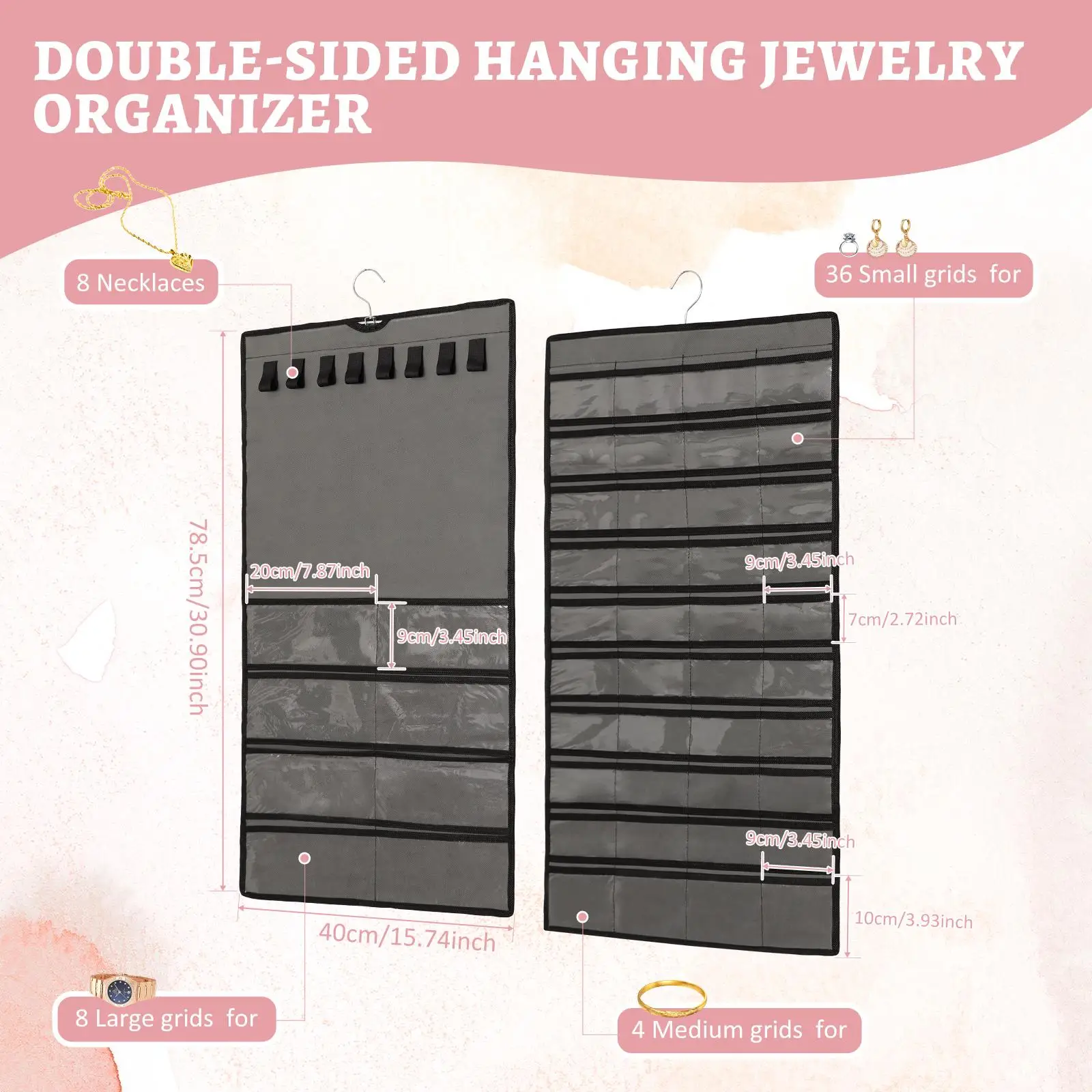 Hanging Jewelry Organizer Storage Women for Ear Studs Earring Hooks