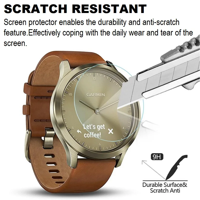 Pelindung layar jam tangan pintar, 5 buah Film pelindung Anti gores kaca Tempered untuk Garmin Vivomove HR