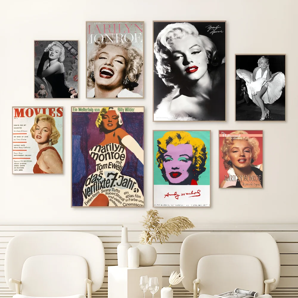 Marilyn Monroe 50s Movie Star DIY Sticky Poster Whitepaper Prints Posters Artwork Nordic Home Decor