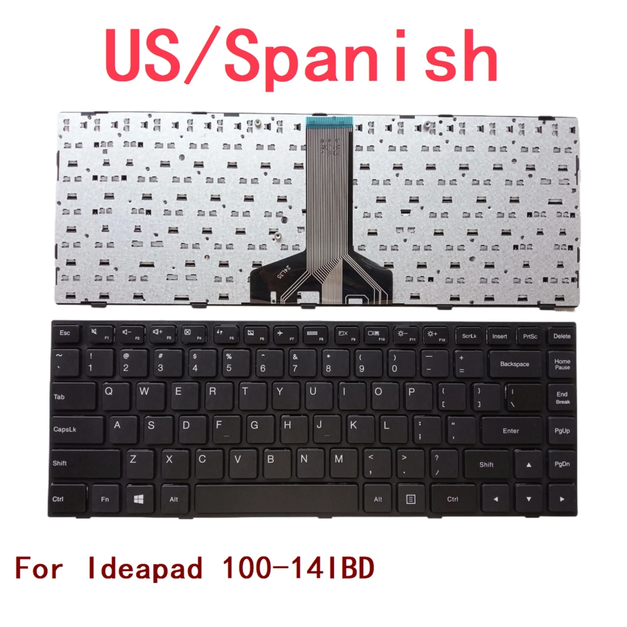 New US Spanish Laptop Keyboard For Lenovo Ideapad 100-14IBD Notebook PC Replacement