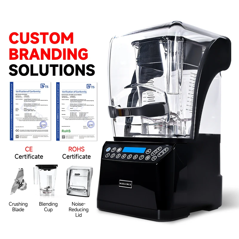 

Коммерческий блендер-измельчитель для льда и смузи из нержавеющей стали, 2 л, 1800 Вт, 2 лезвия из нержавеющей стали