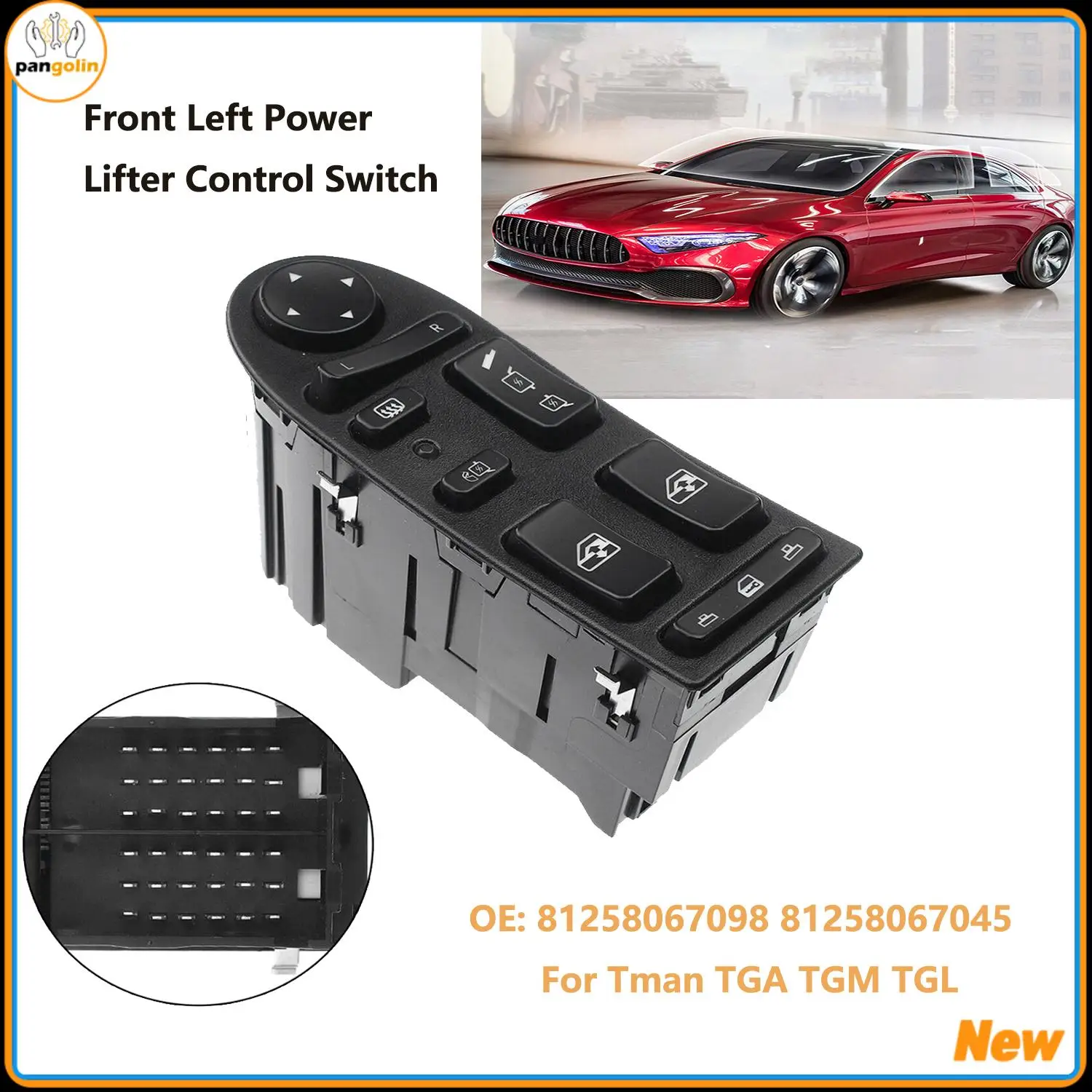 

1pc Window Switch Button Front Left Power Lifter Control Switch 81258067098 81258067045 For Tman TGA TGM TGL Car Accessories