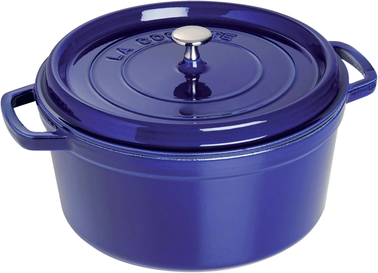 

Cast Iron 5.5-qt Round Cocotte - Dark Blue, Made in France