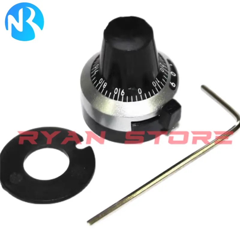 1PCS 3590S 6.35mm 4mm Precision Scale Knob Potentiometer Knob Equipped With Multi-turn Potentiometer For WXD3-13 RV24YN