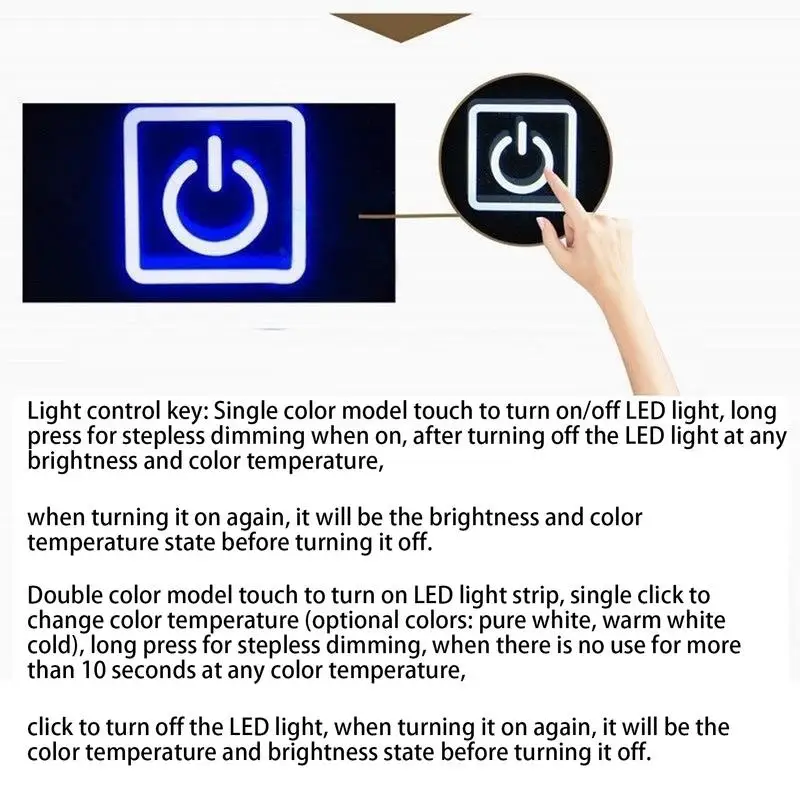 Touch Controller For Bathroom Stepless Dimming Mirrors Controller Bathroom Light Controller Mirrors Lighting DC12-24V Touch
