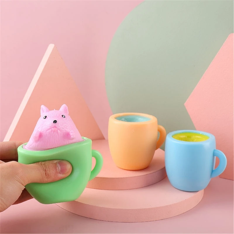 

Cartoon Squeeze Toy for Adult Pinch Cup AntiAnxiety Toy Soft Squeezable Cup Entertainment Stress Toy